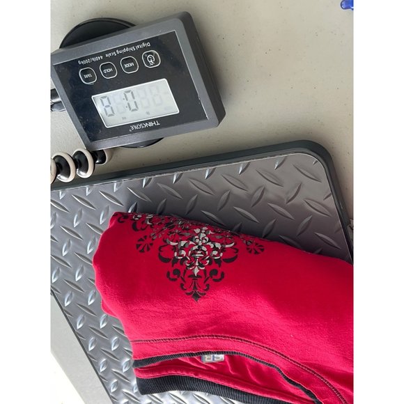 SJB Active Short Sleeve Graphic Tee Women 1X Red Cotton Layered Classic Trendy - Picture 8 of 8